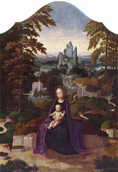 Adriaen Isenbrandt One of many versions of the Rest during the Flight to Egypt attributed to Isenbrandt. oil painting picture